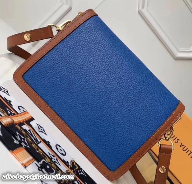 Elegant Louis Vuitton Taurillon Leather Dauphine MM Bag M55071 Blue/Beige 2019