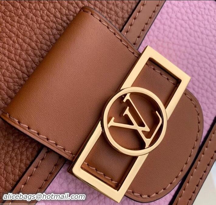 Discounts Louis Vuitton Taurillon Leather Dauphine MM Bag M53805 Brown/Pink 2019