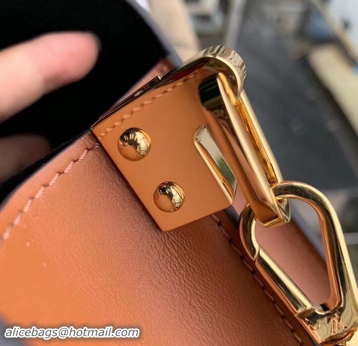 Discounts Louis Vuitton Taurillon Leather Dauphine MM Bag M53805 Brown/Pink 2019