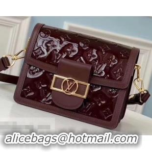 Top Grade Louis Vuitton Monogram Vernis Patent Leather Mini Dauphine Bag M538044 Burgundy 2019