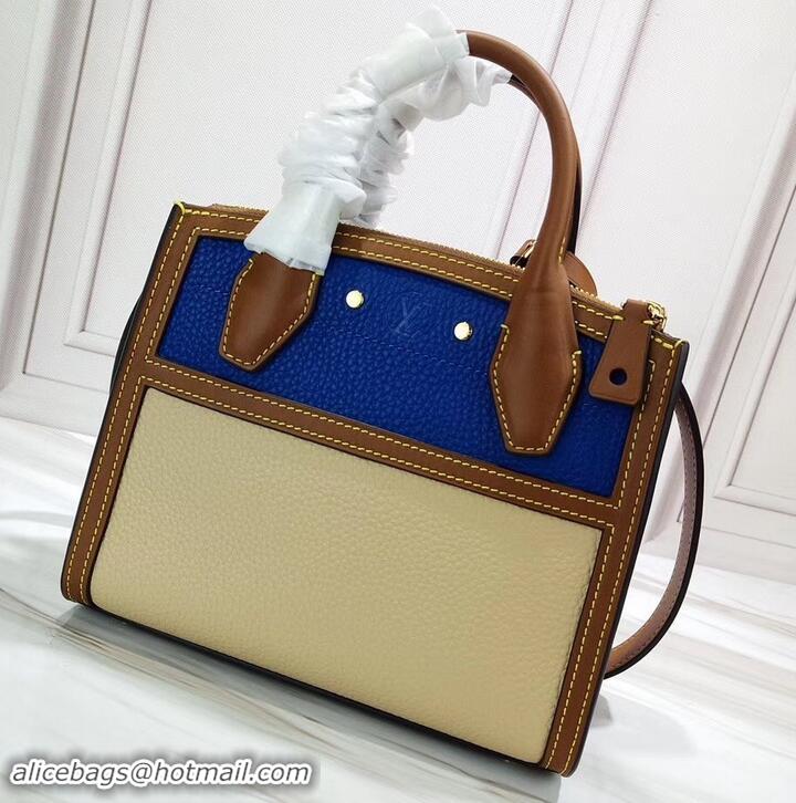 Sumptuous Louis Vuitton Taurillon Leather City Steamer Mini Bag M55099 Blue/Beige 2019