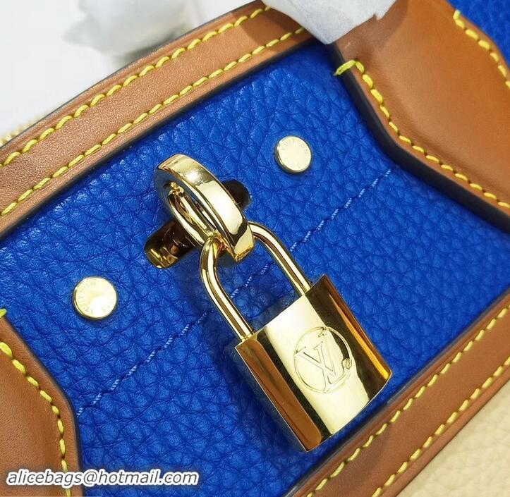 Sumptuous Louis Vuitton Taurillon Leather City Steamer Mini Bag M55099 Blue/Beige 2019