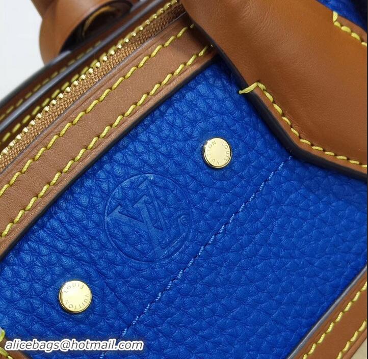 Sumptuous Louis Vuitton Taurillon Leather City Steamer Mini Bag M55099 Blue/Beige 2019