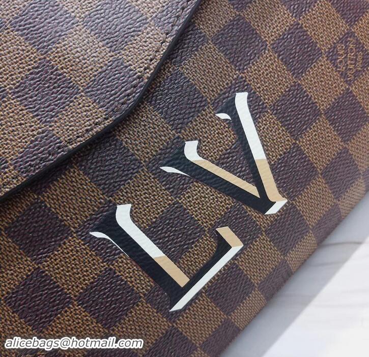 Crafted Louis Vuitton Damier Ebene Canvas 3D LV Beaubourg MM Bag N40177 Noir 2019