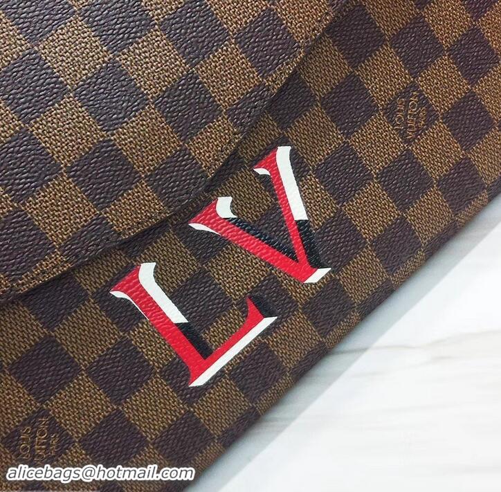 Purchase Louis Vuitton Damier Ebene Canvas 3D LV Beaubourg MM Bag N40176 Scarlet 2019