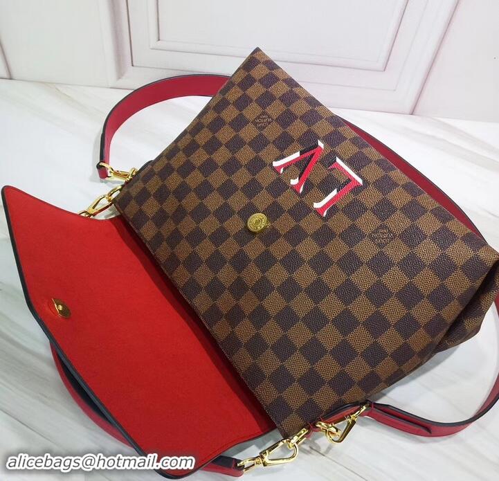 Purchase Louis Vuitton Damier Ebene Canvas 3D LV Beaubourg MM Bag N40176 Scarlet 2019