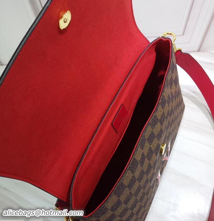 Purchase Louis Vuitton Damier Ebene Canvas 3D LV Beaubourg MM Bag N40176 Scarlet 2019