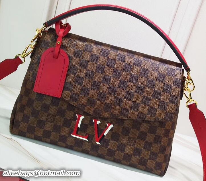 Purchase Louis Vuitton Damier Ebene Canvas 3D LV Beaubourg MM Bag N40176 Scarlet 2019