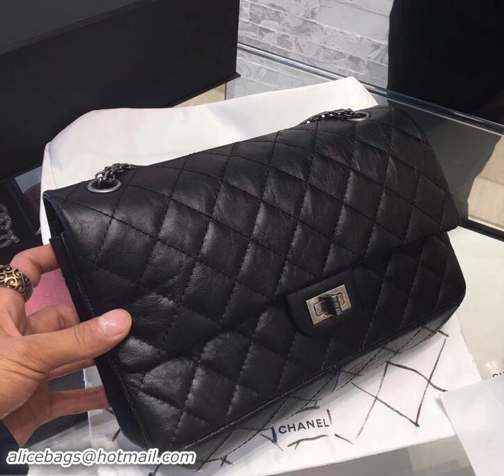 Good Product Chanel Original Quality 2.55 Reissue Size 227 calfskin Bag Black with silver hardware 602512