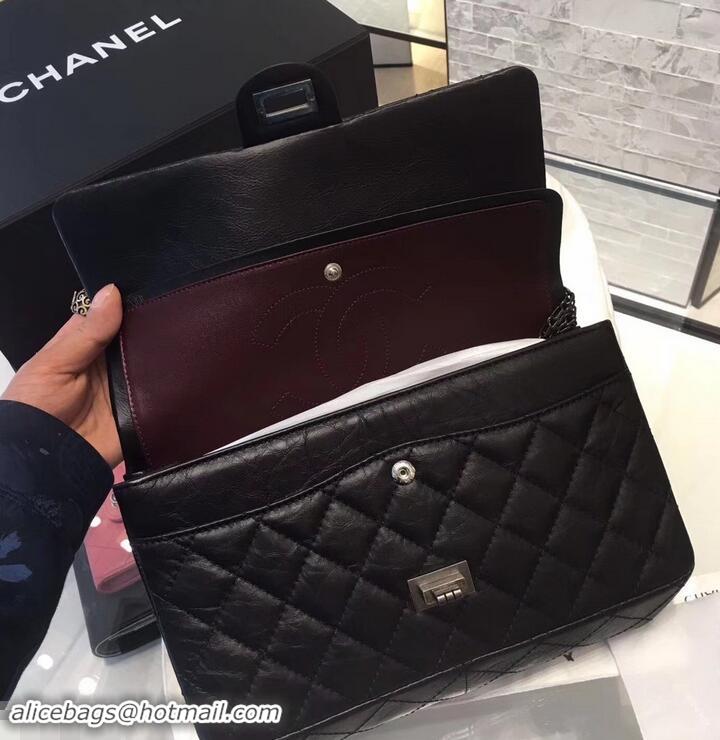 Good Product Chanel Original Quality 2.55 Reissue Size 227 calfskin Bag Black with silver hardware 602512