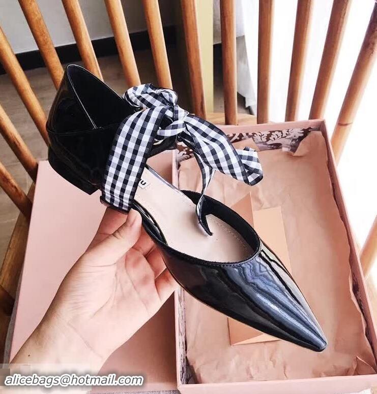 Famous Faux Miu Miu Flat Pumps MM8134 Black