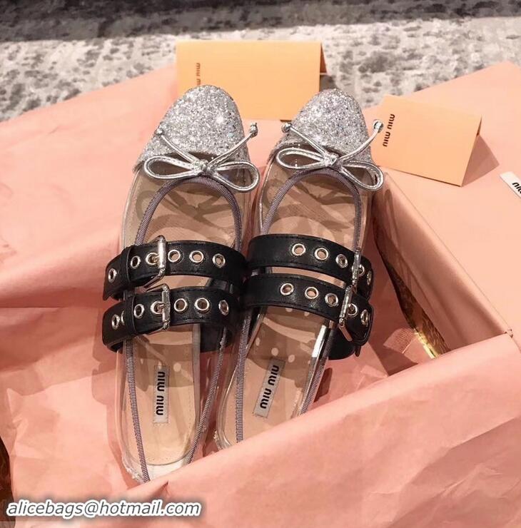 Grade Discount Miu Miu PVC Ballerinas Flats With Crystals MM9019