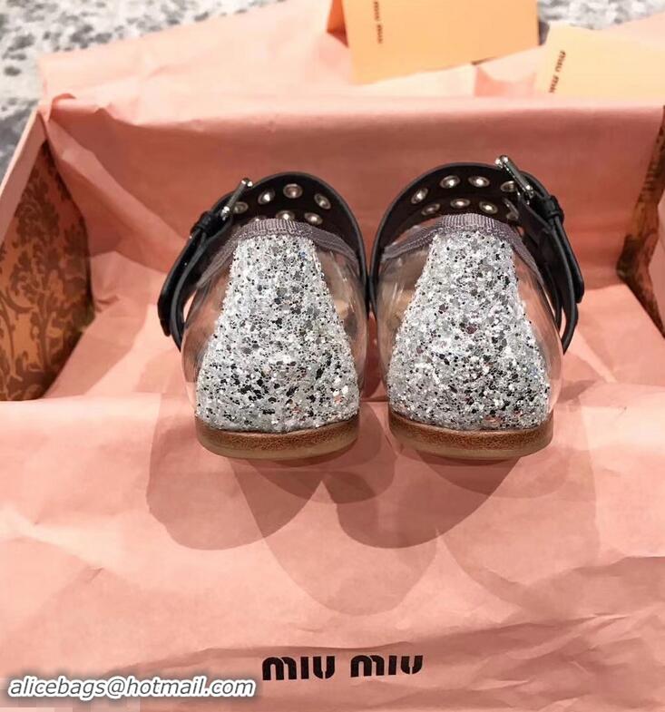 Grade Discount Miu Miu PVC Ballerinas Flats With Crystals MM9019