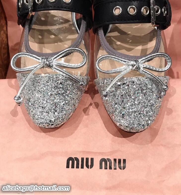 Grade Discount Miu Miu PVC Ballerinas Flats With Crystals MM9019