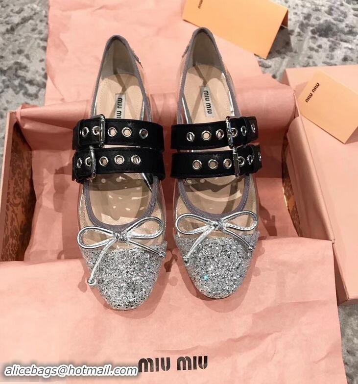 Grade Discount Miu Miu PVC Ballerinas Flats With Crystals MM9019