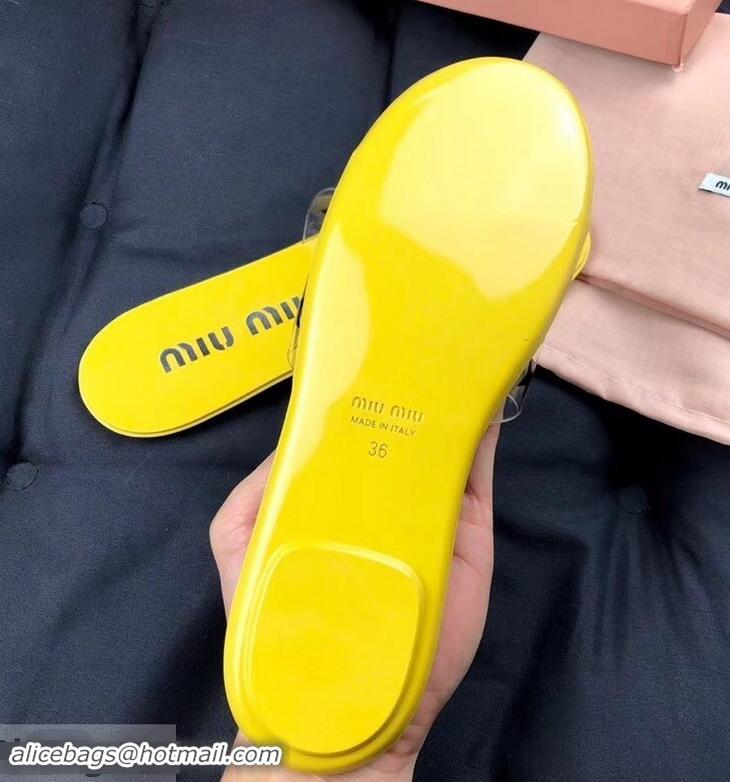 Faux Cheap Miu Miu Stars PVC Slides MM9326 Yellow 2019