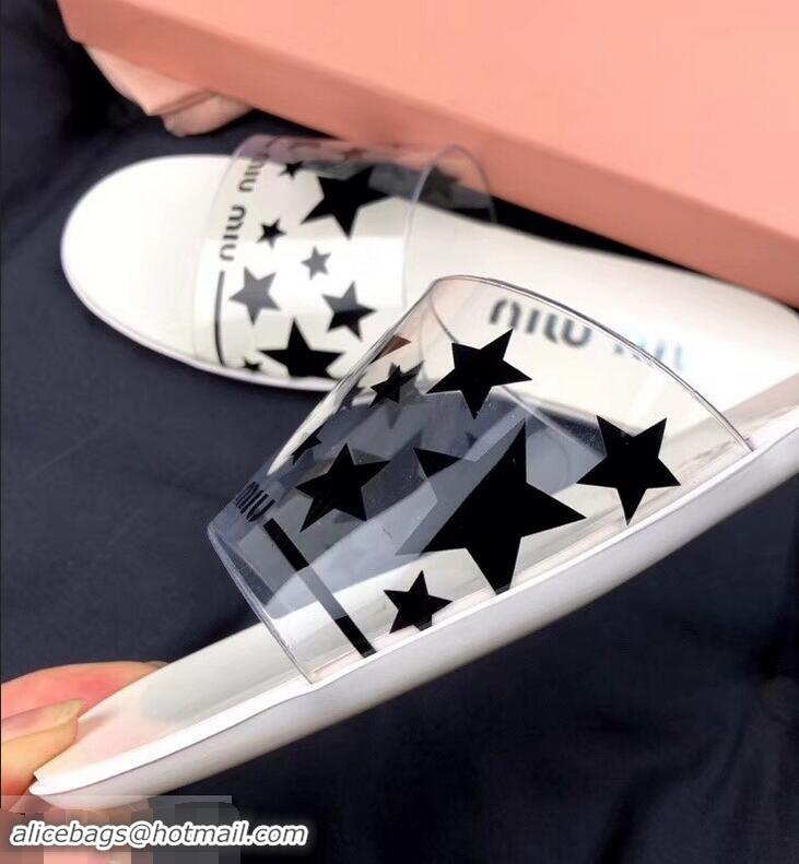 Best Cheap Miu Miu Stars PVC Slides MM9326 White 2019