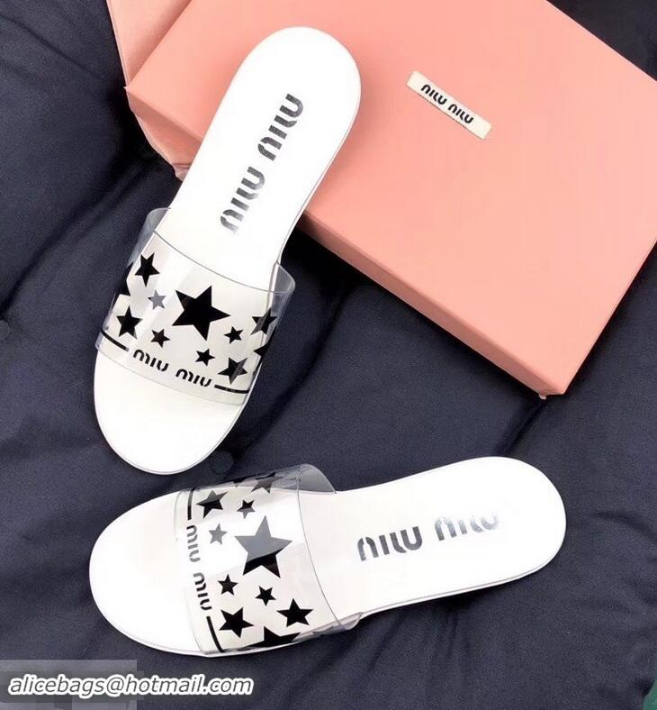 Best Cheap Miu Miu Stars PVC Slides MM9326 White 2019