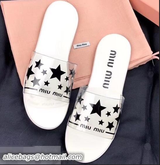 Best Cheap Miu Miu Stars PVC Slides MM9326 White 2019