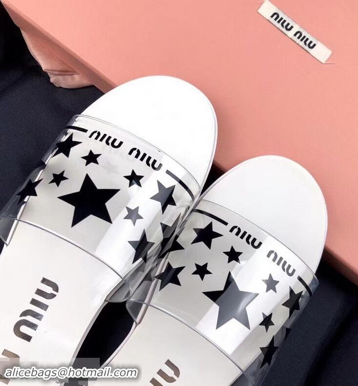 Best Cheap Miu Miu Stars PVC Slides MM9326 White 2019