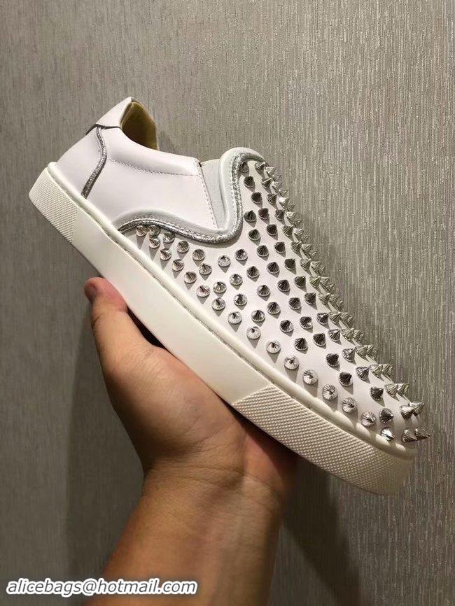 New Product CHRISTIAN LOUBOUTIN Pik Boat glitter leather sneakers CL1028