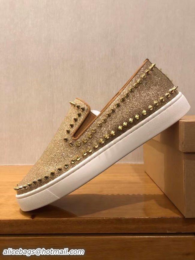 Latest Style CHRISTIAN LOUBOUTIN Pik Boat glitter leather sneakers CL1029