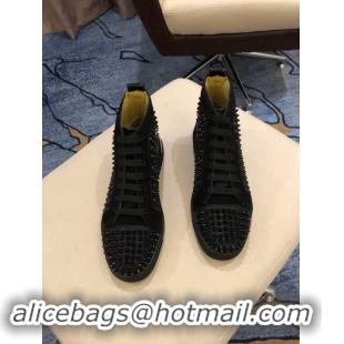 High Quality CHRISTIAN LOUBOUTIN Pik Boat glitter leather sneakers CL1039