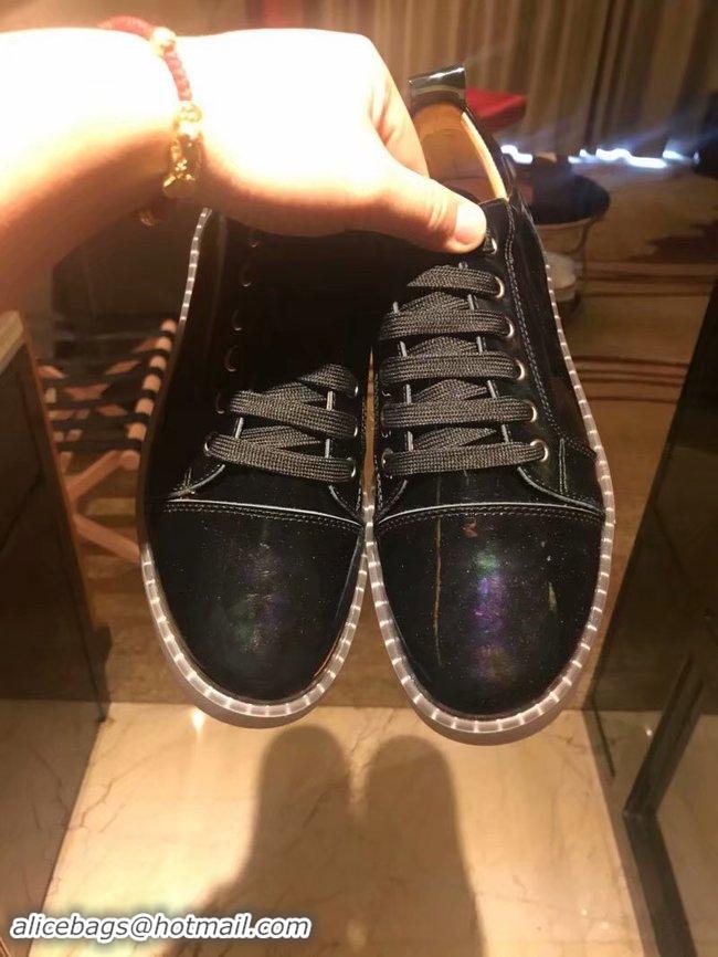 Imitation Bulk CHRISTIAN LOUBOUTIN Pik Boat glitter leather sneakers CL1045