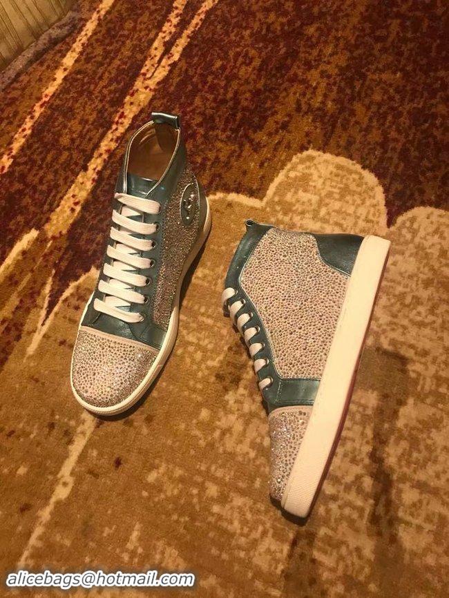 High Imitation CHRISTIAN LOUBOUTIN Pik Boat glitter leather sneakers CL1046