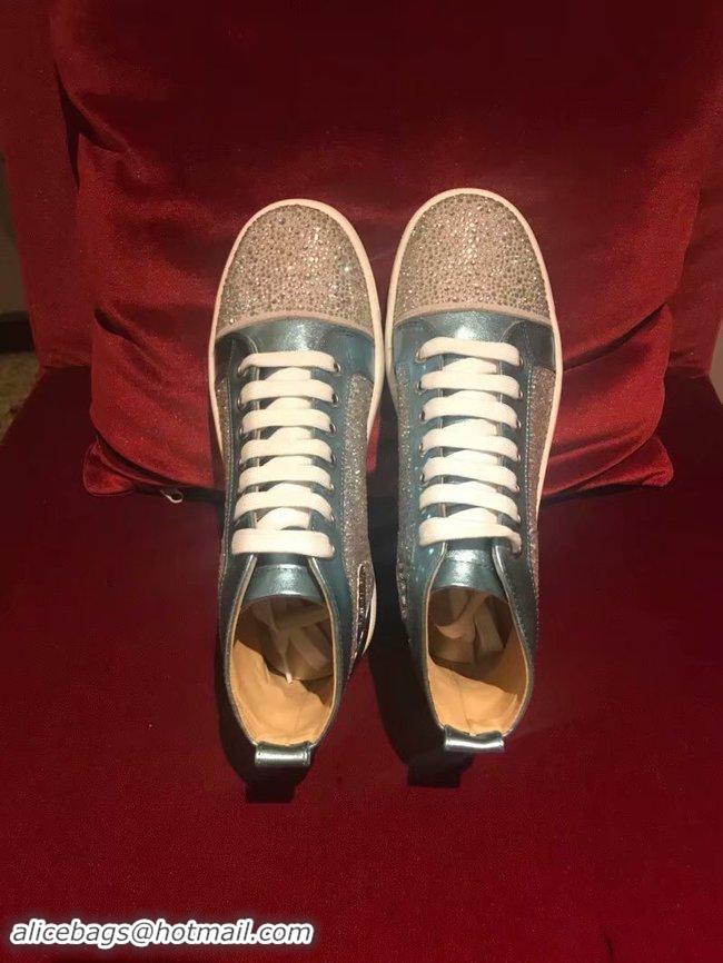 High Imitation CHRISTIAN LOUBOUTIN Pik Boat glitter leather sneakers CL1046