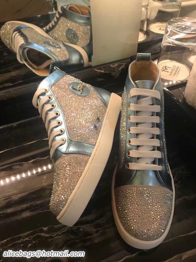 High Imitation CHRISTIAN LOUBOUTIN Pik Boat glitter leather sneakers CL1046