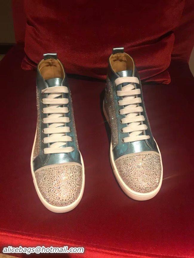 High Imitation CHRISTIAN LOUBOUTIN Pik Boat glitter leather sneakers CL1046