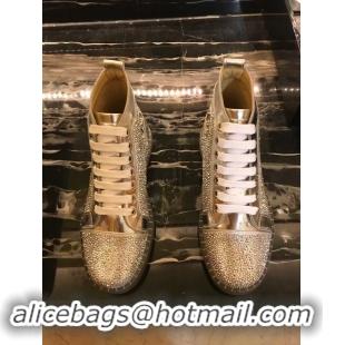 Wholesale Cheap CHRISTIAN LOUBOUTIN Pik Boat glitter leather sneakers CL1051