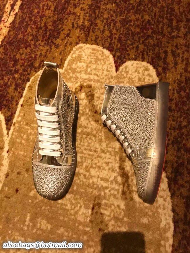 Wholesale Cheap CHRISTIAN LOUBOUTIN Pik Boat glitter leather sneakers CL1051