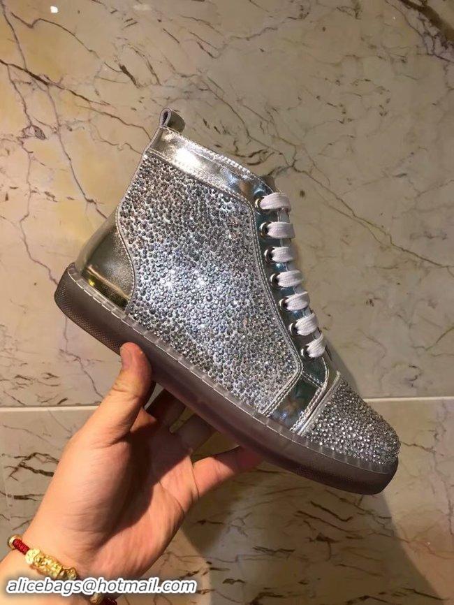 Wholesale Cheap CHRISTIAN LOUBOUTIN Pik Boat glitter leather sneakers CL1051