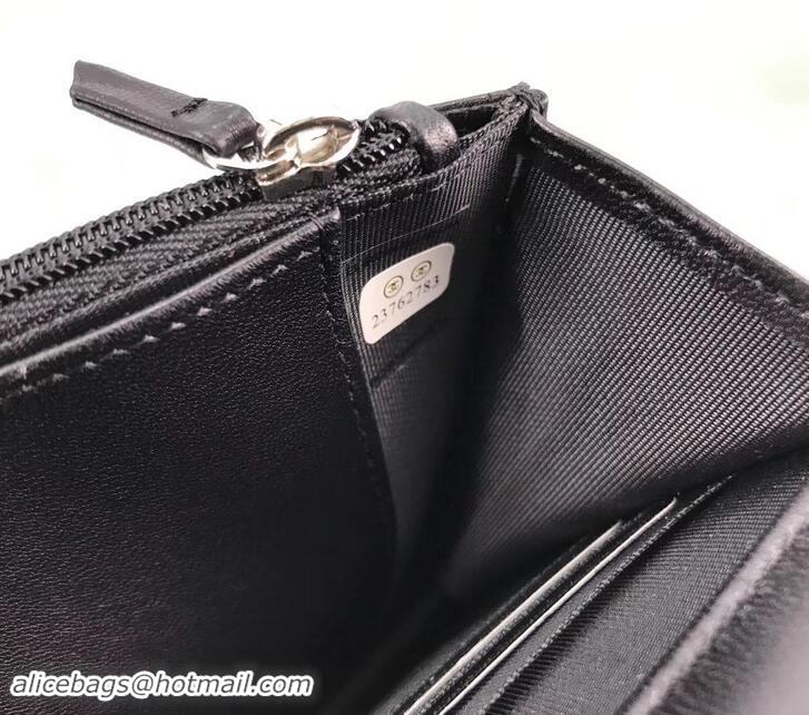 Fashion Chanel Lambskin Boy Wallet On Chain WOC Bag A80387 Black/Silver