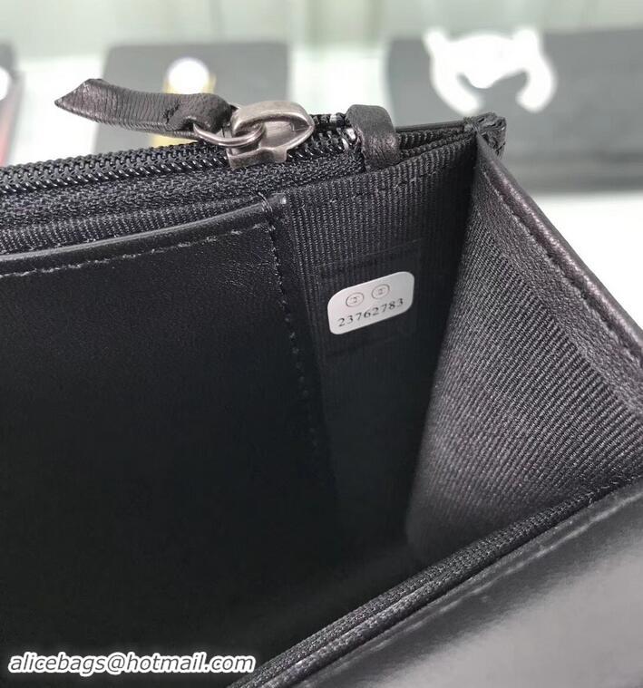 Good Quality Chanel Lambskin Boy Wallet On Chain WOC Bag A81969 Black/Silver 2019