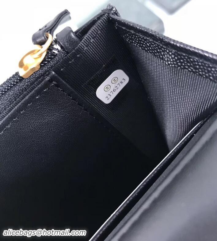 Best Luxury Chanel Caviar Leather Boy Wallet On Chain WOC Bag A81969 Black 2019