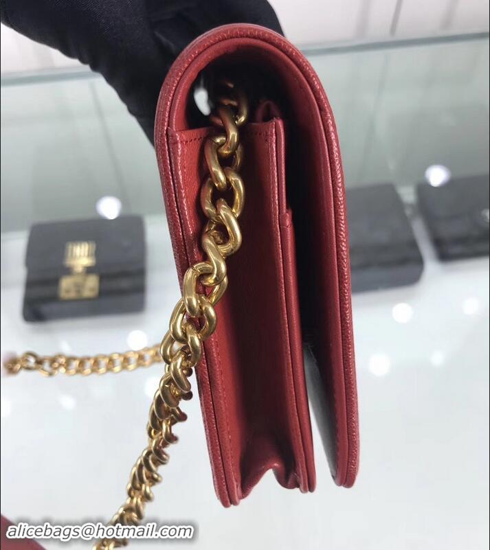 Best Price Chanel Caviar Leather Boy Wallet On Chain WOC Bag A81969 Red 2019