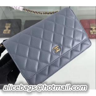 Luxury Chanel Caviar Leather Wallet On Chain WOC Bag A33814 Gray 2019