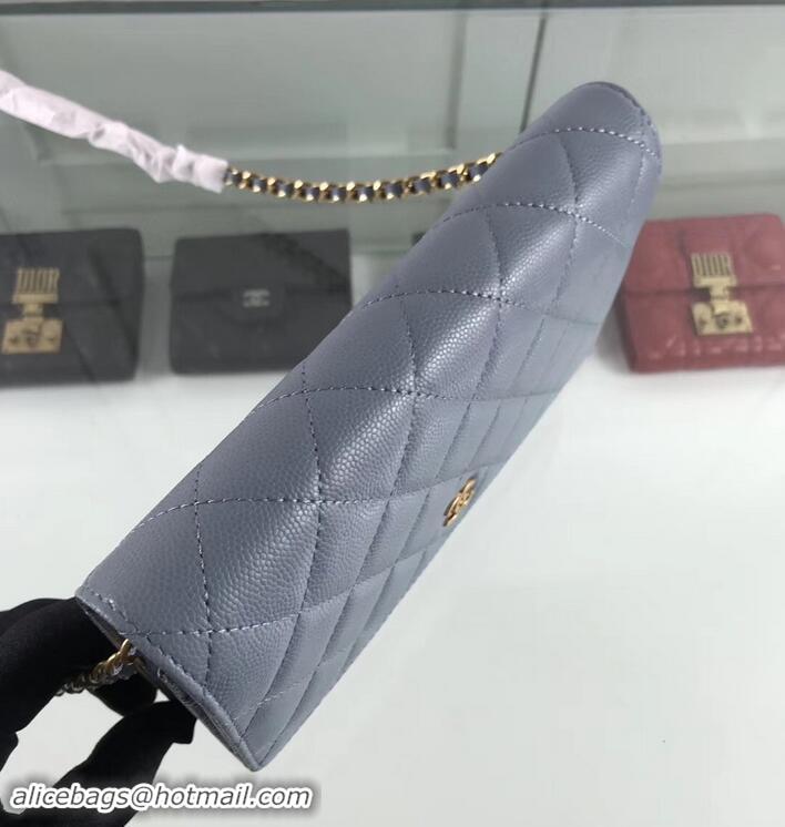 Luxury Chanel Caviar Leather Wallet On Chain WOC Bag A33814 Gray 2019