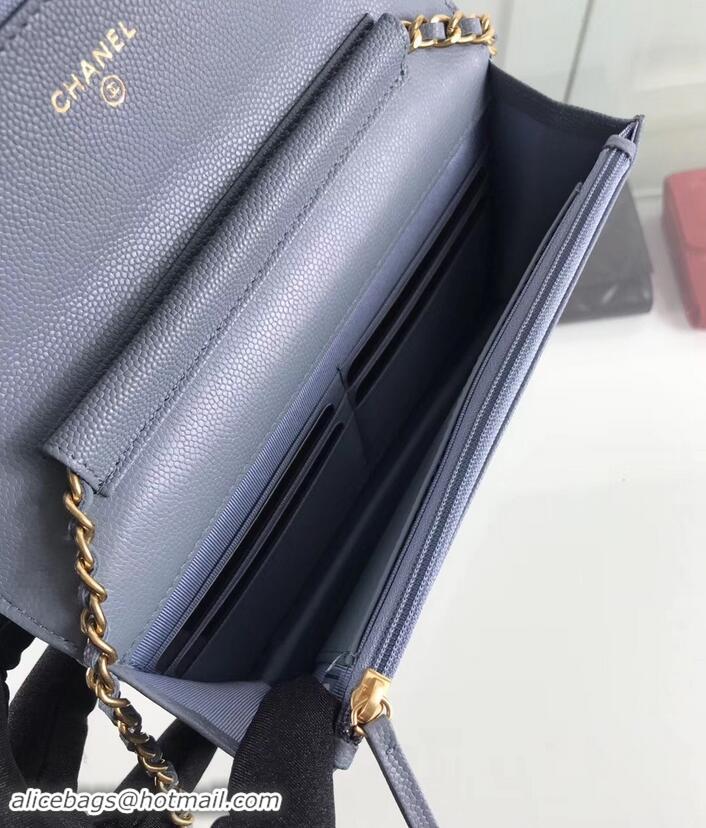 Luxury Chanel Caviar Leather Wallet On Chain WOC Bag A33814 Gray 2019