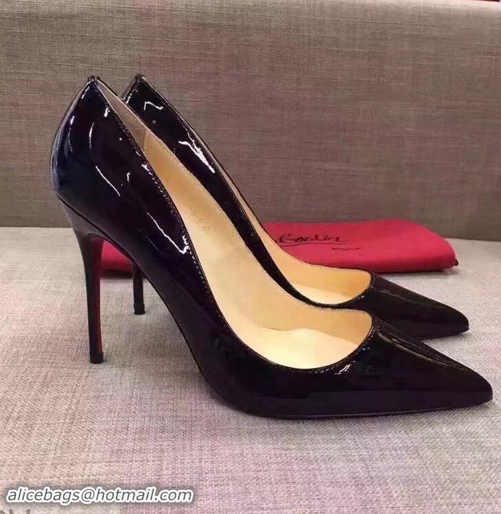 Discount Christian Louboutin Heel 10cm Patent Leather Pump CL8001 Black