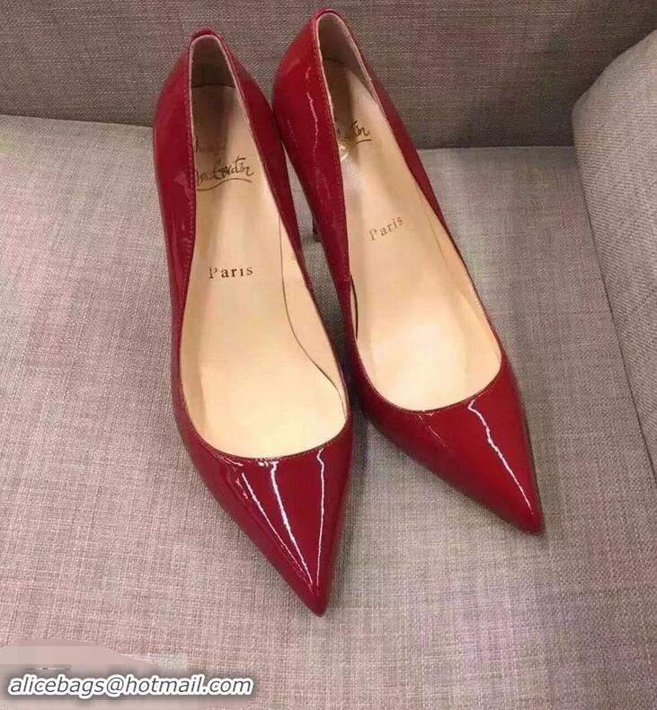 Cheap Christian Louboutin Heel 10cm Patent Leather Pump CL8001 Red