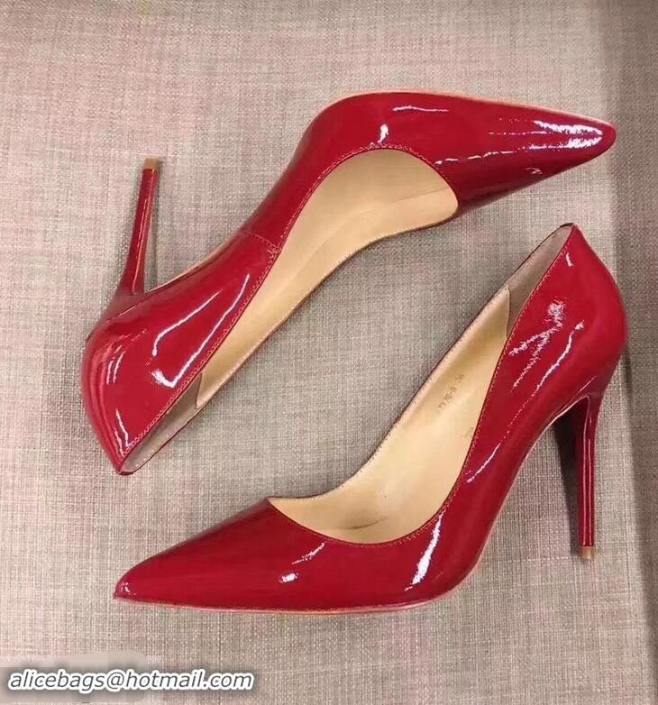 Cheap Christian Louboutin Heel 10cm Patent Leather Pump CL8001 Red