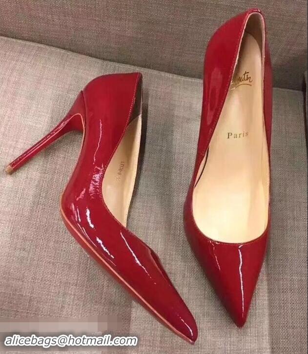 Cheap Christian Louboutin Heel 10cm Patent Leather Pump CL8001 Red