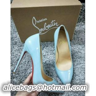 Super Christian Louboutin So Kate Patent Leather Red Sole 10CM Heel Pumps CL8222 Light Blue