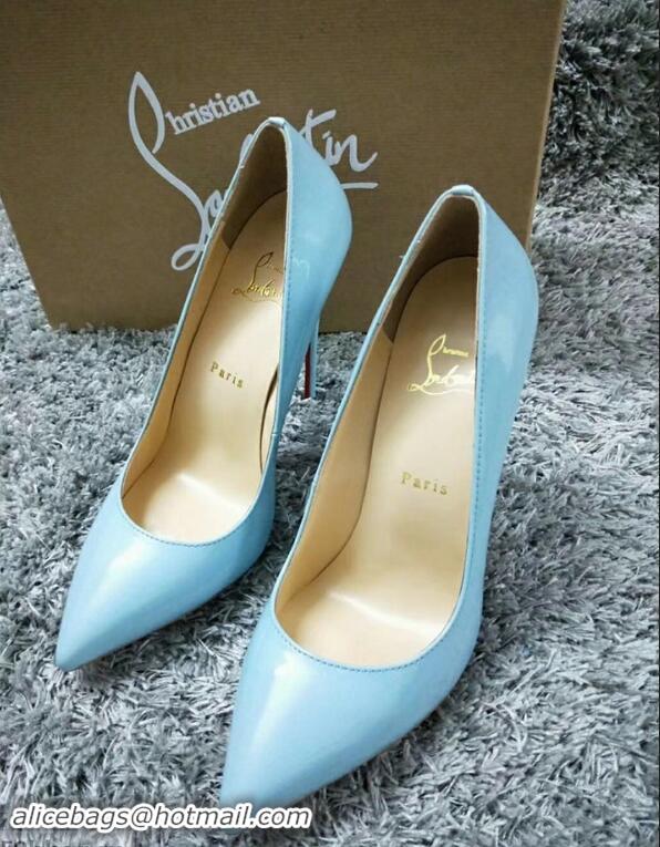 Super Christian Louboutin So Kate Patent Leather Red Sole 10CM Heel Pumps CL8222 Light Blue