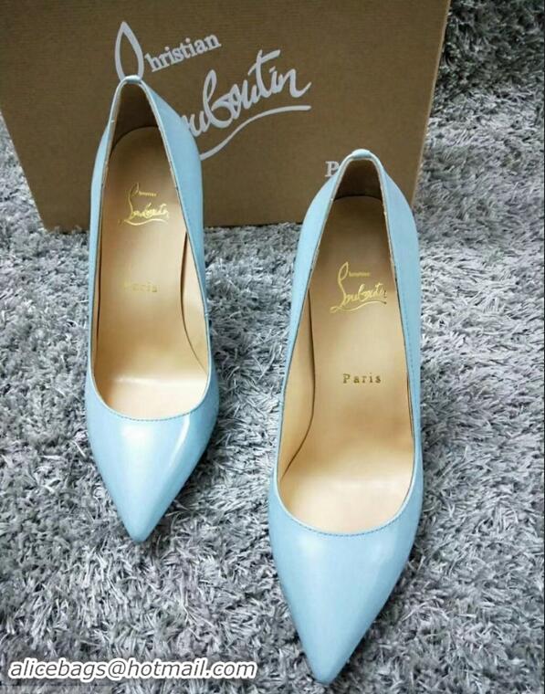 Super Christian Louboutin So Kate Patent Leather Red Sole 10CM Heel Pumps CL8222 Light Blue