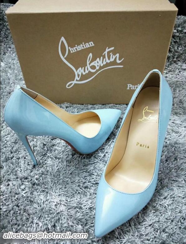 Super Christian Louboutin So Kate Patent Leather Red Sole 10CM Heel Pumps CL8222 Light Blue